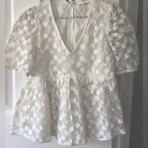 Beautiful miss selfridge floral chiffon white top small